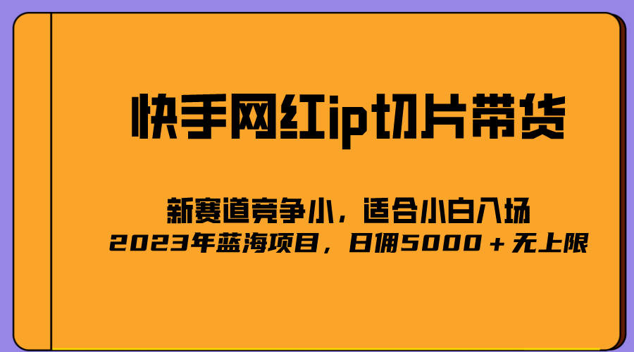 （5346期）2023爆火的快手网红IP切片，号称日佣5000＋的蓝海项目，二驴的独家授权网创吧-网创项目资源站-副业项目-创业项目-搞钱项目网创吧