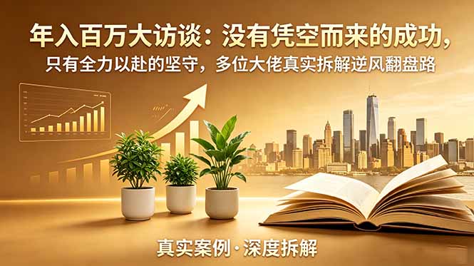 （19099期）年入百万大访谈-更新：没有凭空而来的成功，只有全力以赴的坚守，多位大佬真实拆解逆风翻盘路网创吧-网创项目资源站-副业项目-创业项目-搞钱项目网创吧