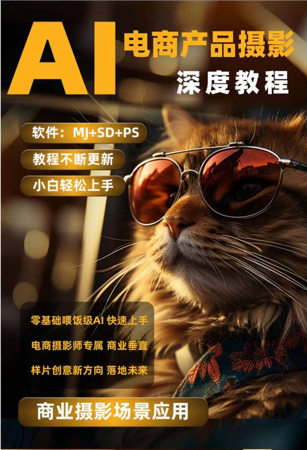 （19262期）AI电商人像摄影实战课·SD多端部署｜MJ完整教学｜家电护肤家具商品图人像写真全案例网创库-网创项目资源站-副业项目-创业项目-搞钱项目网创吧