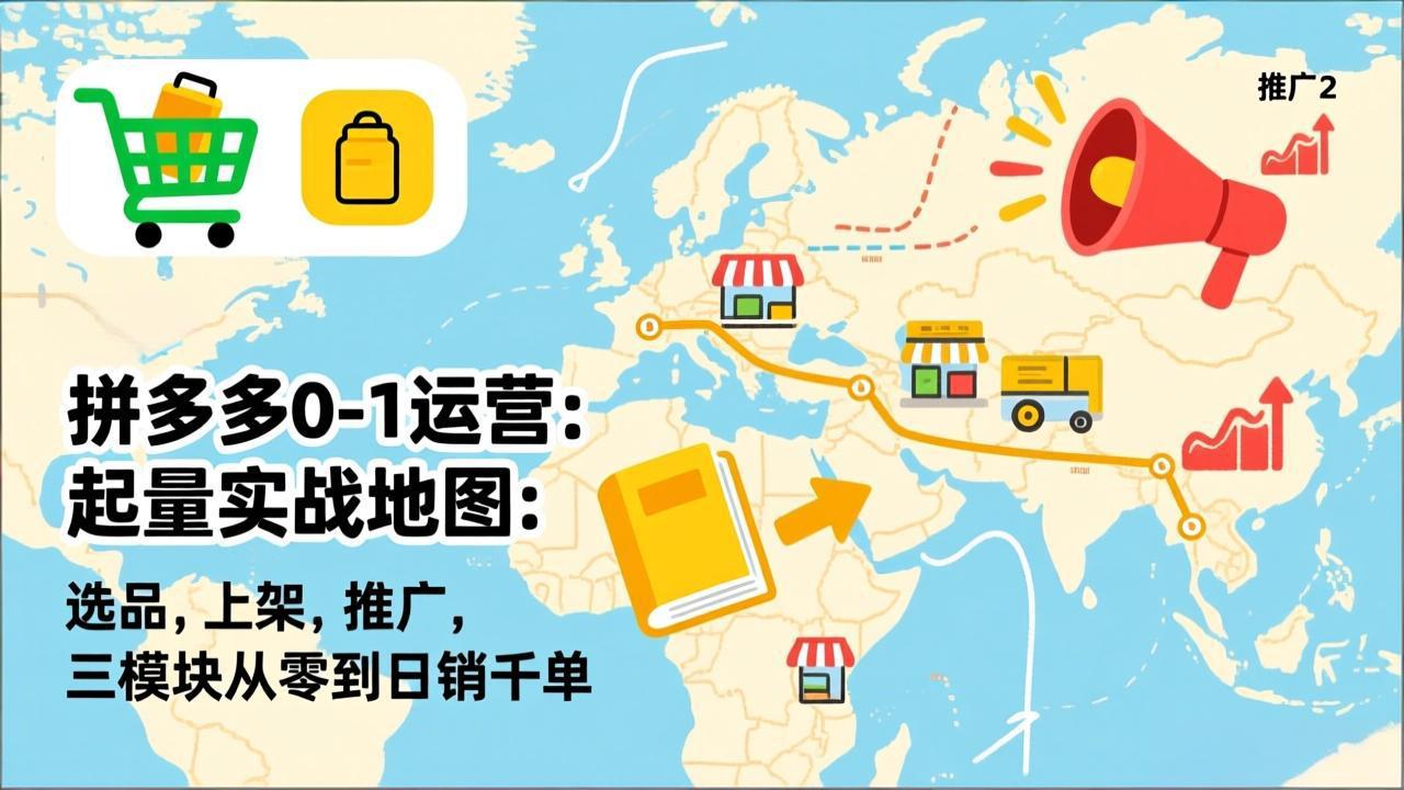 （17085期）拼多多0-1运营：起量实战地图：选品，上架，推广，三模块从零到日销千单网创吧-网创项目资源站-副业项目-创业项目-搞钱项目网创吧