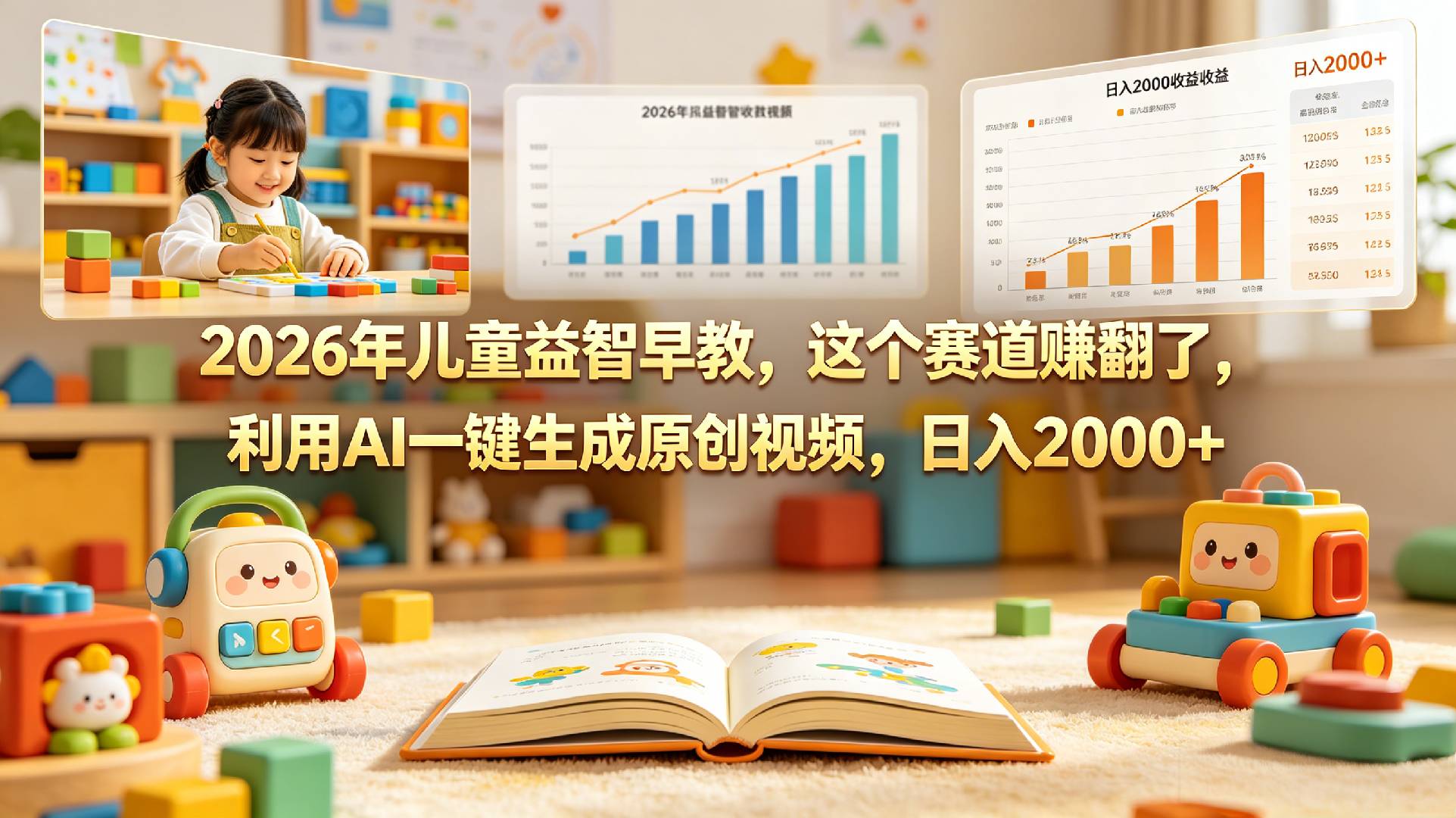 2026年就做儿童益智早教,这个赛道赚翻了,利用AI一键生成原创视频,日入2000+网创吧-网创项目资源站-副业项目-创业项目-搞钱项目网创吧