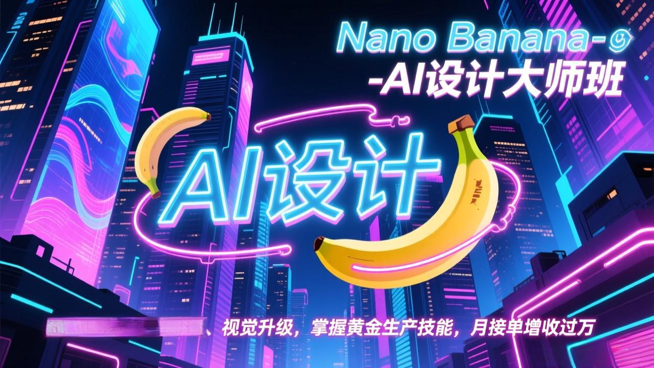 (17141期)Nano Banana-AI设计大师班,修图合成、广告创作、视觉升级,掌握黄金生产技能,月接单增收过万