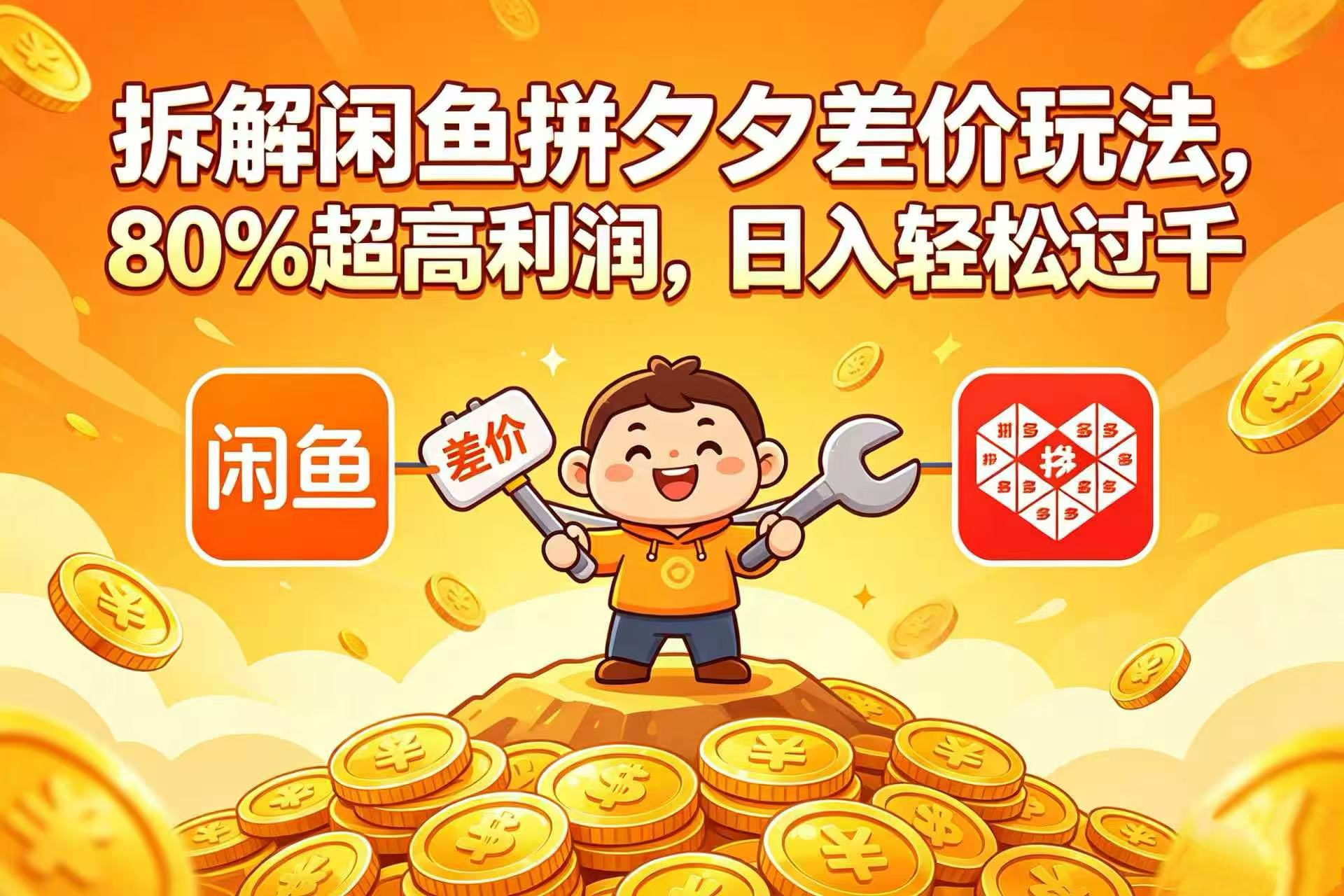 拆解闲鱼拼夕夕差价玩法,80% 超高利润,日入轻松过千网创吧-网创项目资源站-副业项目-创业项目-搞钱项目网创吧