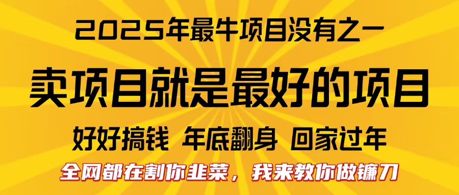 全网都在割你韭菜,我来教你做镰刀。卖项目就是最好的项目,2025年最牛互联网项目网创库-网创项目资源站-副业项目-创业项目-搞钱项目网创吧