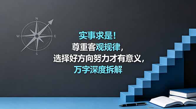 (18744期)付费文章:实事求是!尊重客观规律,选择好方向努力才有意义,万字深度拆解