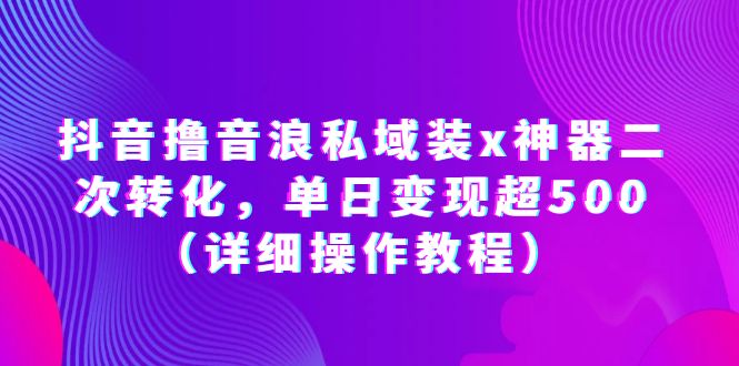 (6186期)抖音撸音浪私域装x神器二次转化,单日变现超500(详细操作教程)网创吧-网创项目资源站-副业项目-创业项目-搞钱项目网创吧