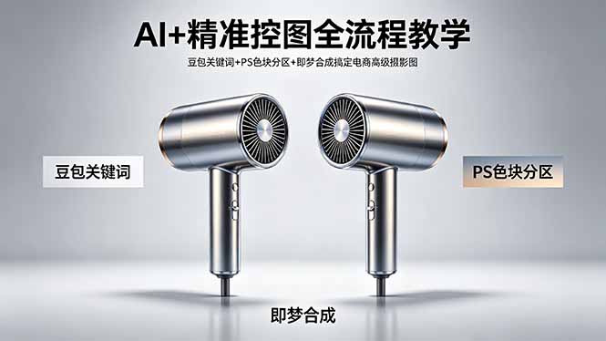 （18331期）AI+精准控图全流程教学 豆包关键词+PS色块分区+即梦合成搞定电商高级摄影图网创吧-网创项目资源站-副业项目-创业项目-搞钱项目网创吧