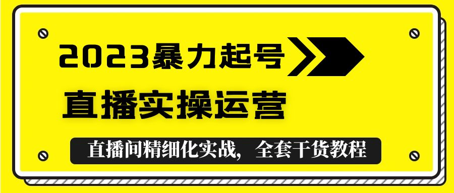 （5475期）2023暴力起号+直播实操运营，全套直播间精细化实战，全套干货教程！网创吧-网创项目资源站-副业项目-创业项目-搞钱项目网创吧