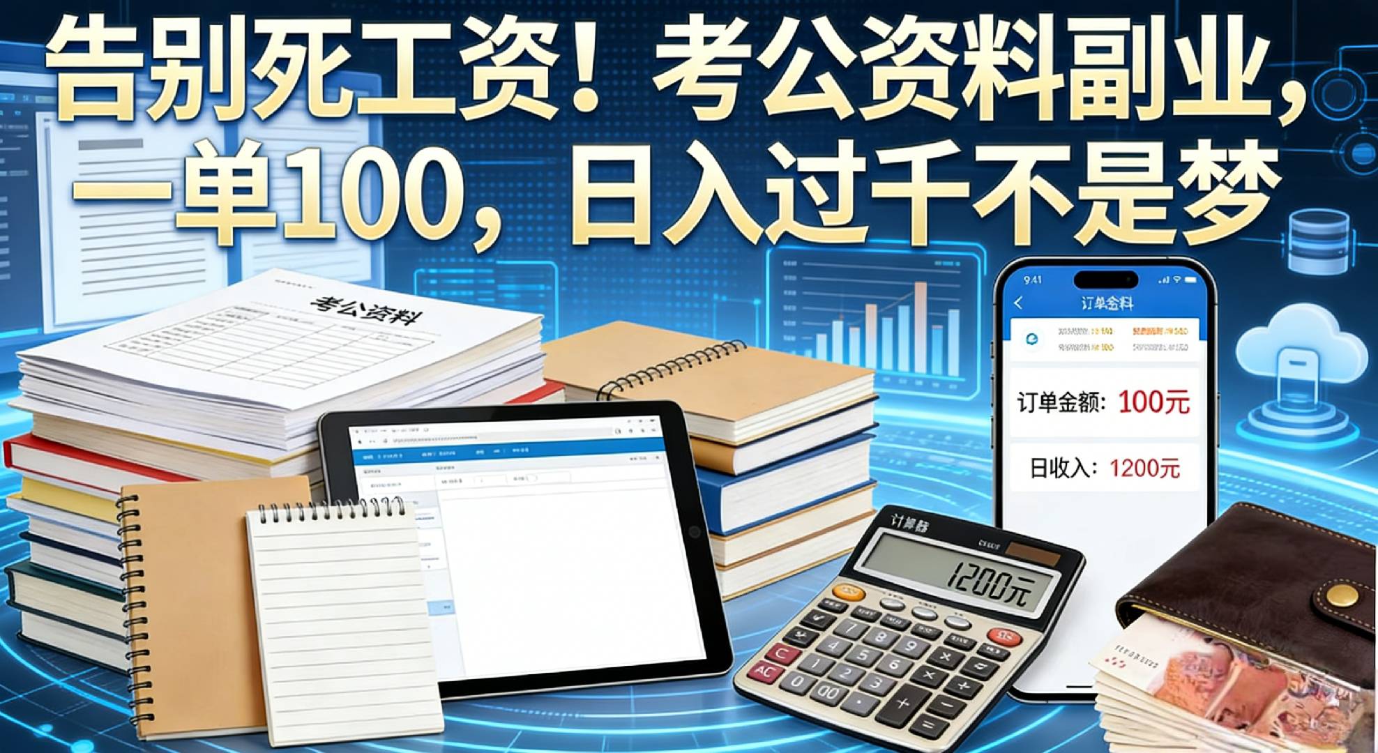 2026年告别死工资!考公资料副业,一单 100,日入过千不是梦网创库-网创项目资源站-副业项目-创业项目-搞钱项目网创吧