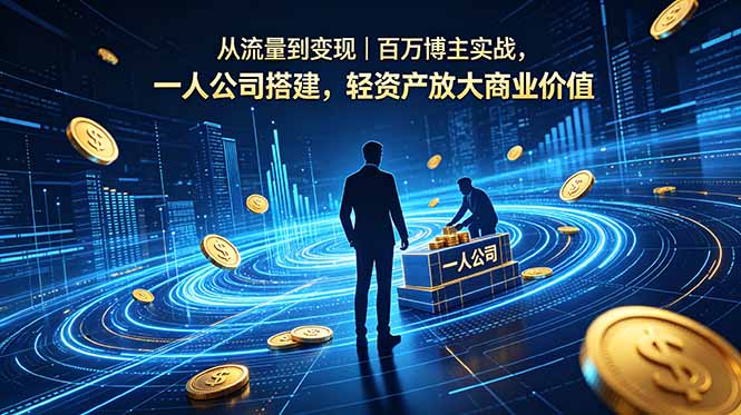 （18645期）从流量到变现｜百万博主实战，一人公司搭建，轻资产放大商业价值网创库-网创项目资源站-副业项目-创业项目-搞钱项目网创吧