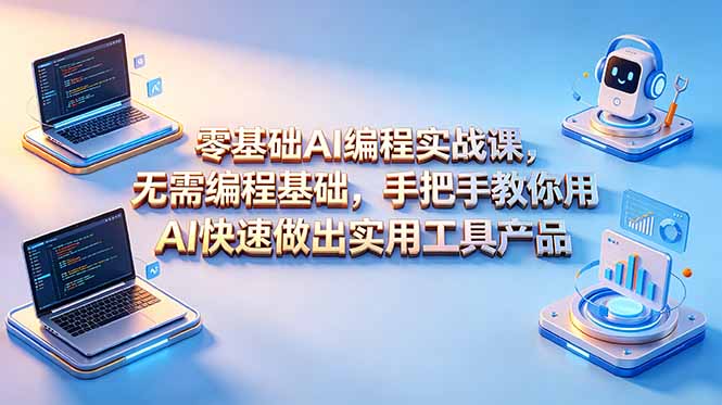 （18785期）零基础AI编程实战课-更新，无需编程基础，手把手教你用AI快速做出实用工具产品网创吧-网创项目资源站-副业项目-创业项目-搞钱项目网创吧