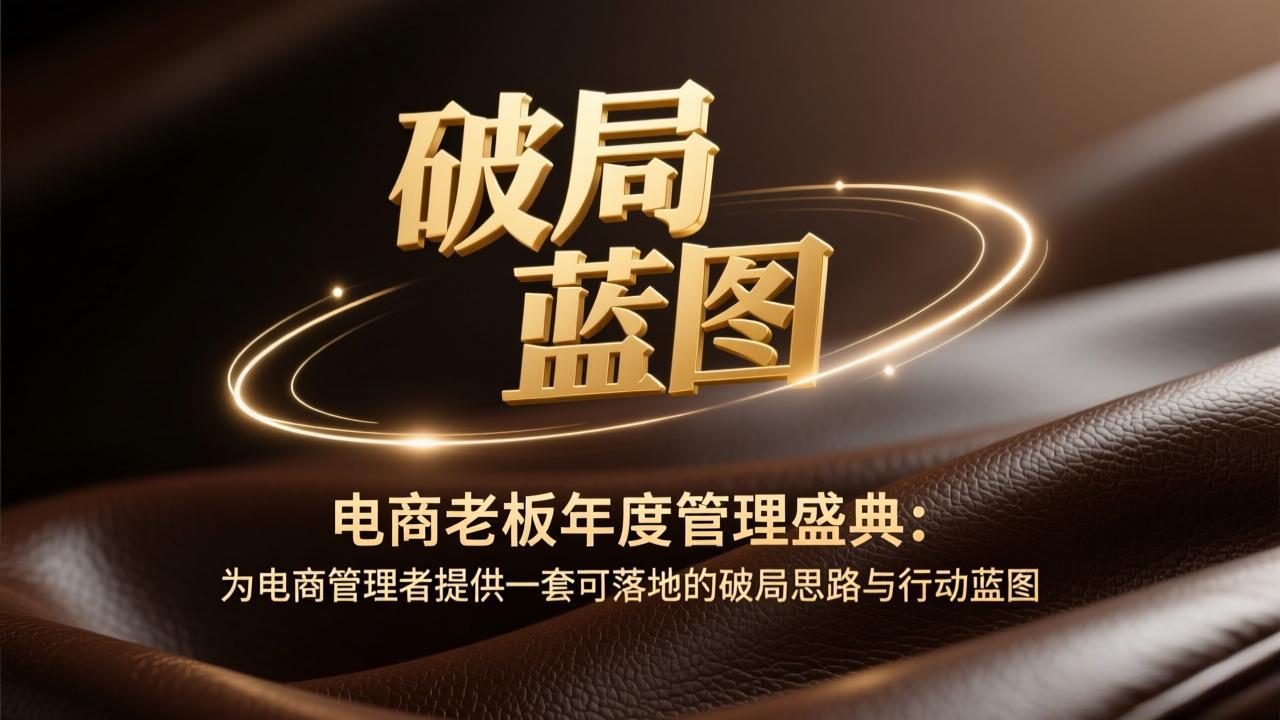(17374期)电商老板年度管理盛典:为电商管理者提供一套可落地的破局思路与行动蓝图