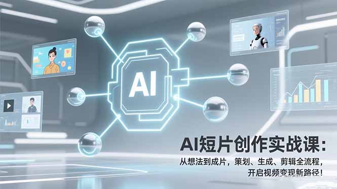 (17327期)AI短片创作实战课:从想法到成片,策划、生成、剪辑全流程,开启视频变现新路径!