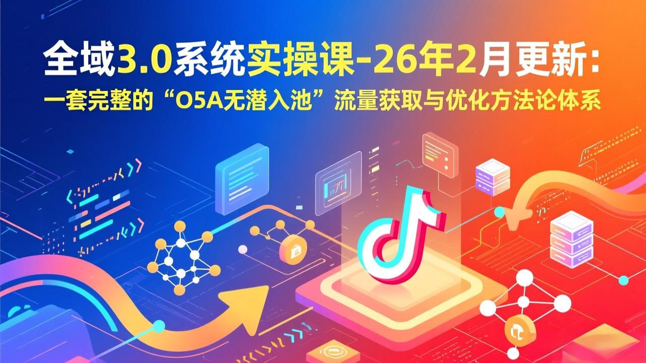 （17364期）全域3.0系统实操课-26年2月更新：一套完整的“O5A无潜入池”流量获取与优化方法论体系网创吧-网创项目资源站-副业项目-创业项目-搞钱项目网创吧