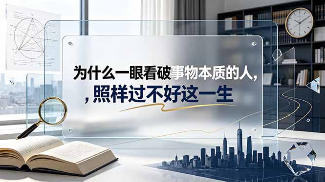 (19165期)付费文章:为什么一眼看破事物本质的人,照样过不好这一生