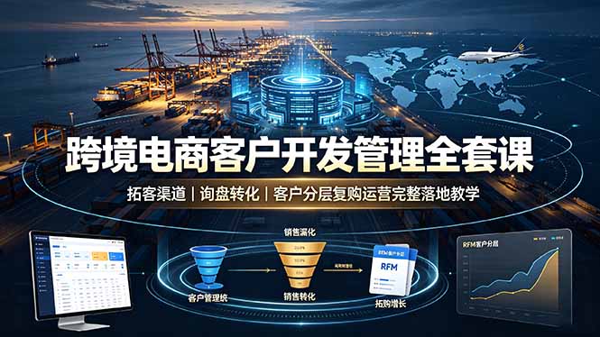 （19274期）跨境电商客户开发管理全套课·拓客渠道｜询盘转化｜客户分层复购运营完整落地教学网创吧-网创项目资源站-副业项目-创业项目-搞钱项目网创吧