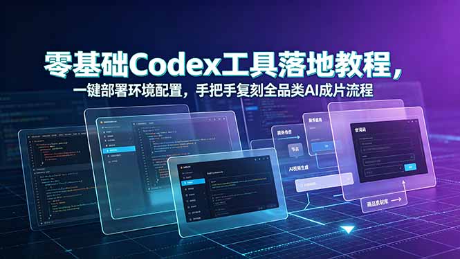 （19152期）零基础Codex工具落地教程，一键部署环境配置，手把手复刻全品类AI成片流程网创吧-网创项目资源站-副业项目-创业项目-搞钱项目网创吧