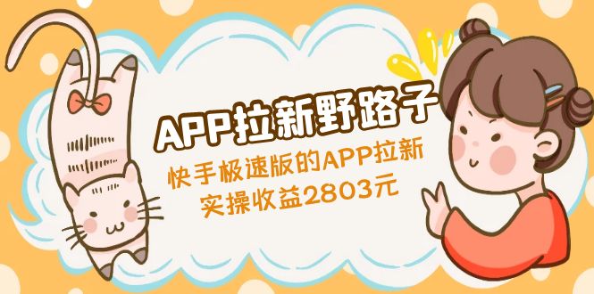 （4946期）APP拉新野路子：快手极速版的APP拉新赚，实操收益2803元网创吧-网创项目资源站-副业项目-创业项目-搞钱项目网创吧