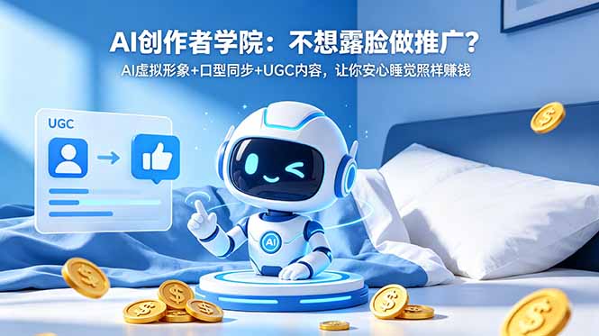 (18599期)AI创作者学院:不想露脸做推广?AI虚拟形象+口型同步+UGC内容,让你安心睡觉照样赚钱
