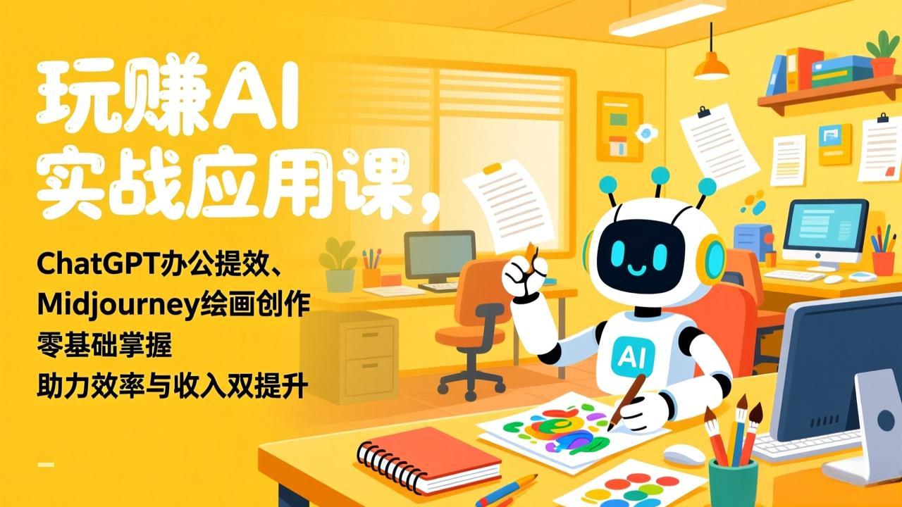 (17295期)玩赚AI实战应用课,ChatGPT办公提效、Midjourney绘画创作,零基础掌握,助力效率与收入双提升