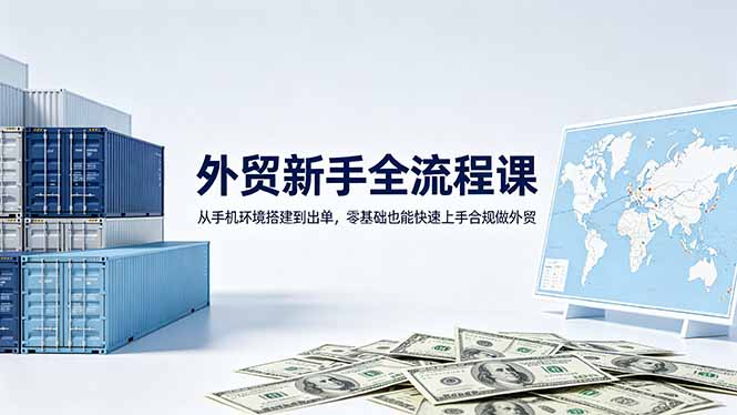 （18481期）外贸新手全流程课：从手机环境搭建到出单，零基础也能快速上手合规做外贸网创吧-网创项目资源站-副业项目-创业项目-搞钱项目网创吧