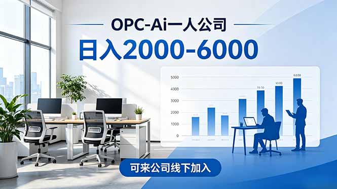 (18809期)2026创业新风口—OPC一人公司模式震撼首发!日收益2000-6000+,项目绿色长久,安全稳健,合...网创库-网创项目资源站-副业项目-创业项目-搞钱项目网创吧