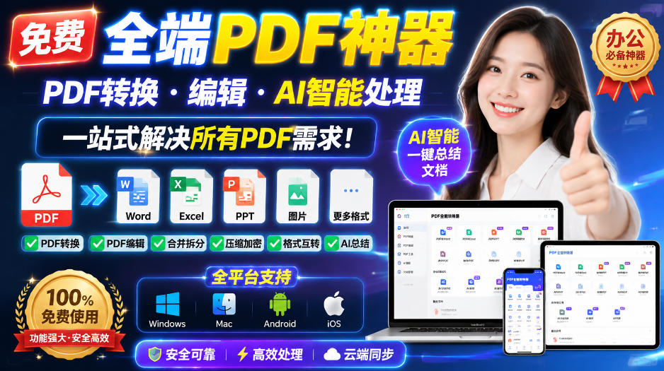 （20184期）免费全端PDF神器，PDF转换·编辑·AI智能处理，一站式解决所有PDF需求!网创吧-网创项目资源站-副业项目-创业项目-搞钱项目网创吧