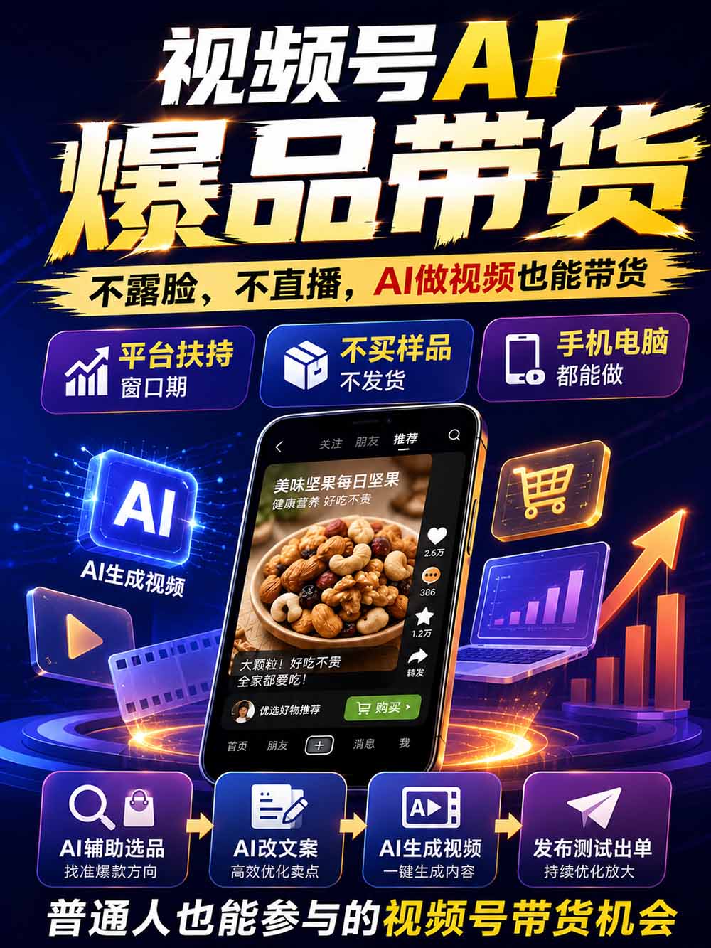 (20537期)2026视频号AI爆品带货训练营-9月开课|不露脸不直播,AI做视频发视频号,有人下单,你赚佣金,轻松单日佣金1000+网创吧-网创项目资源站-副业项目-创业项目-搞钱项目网创吧