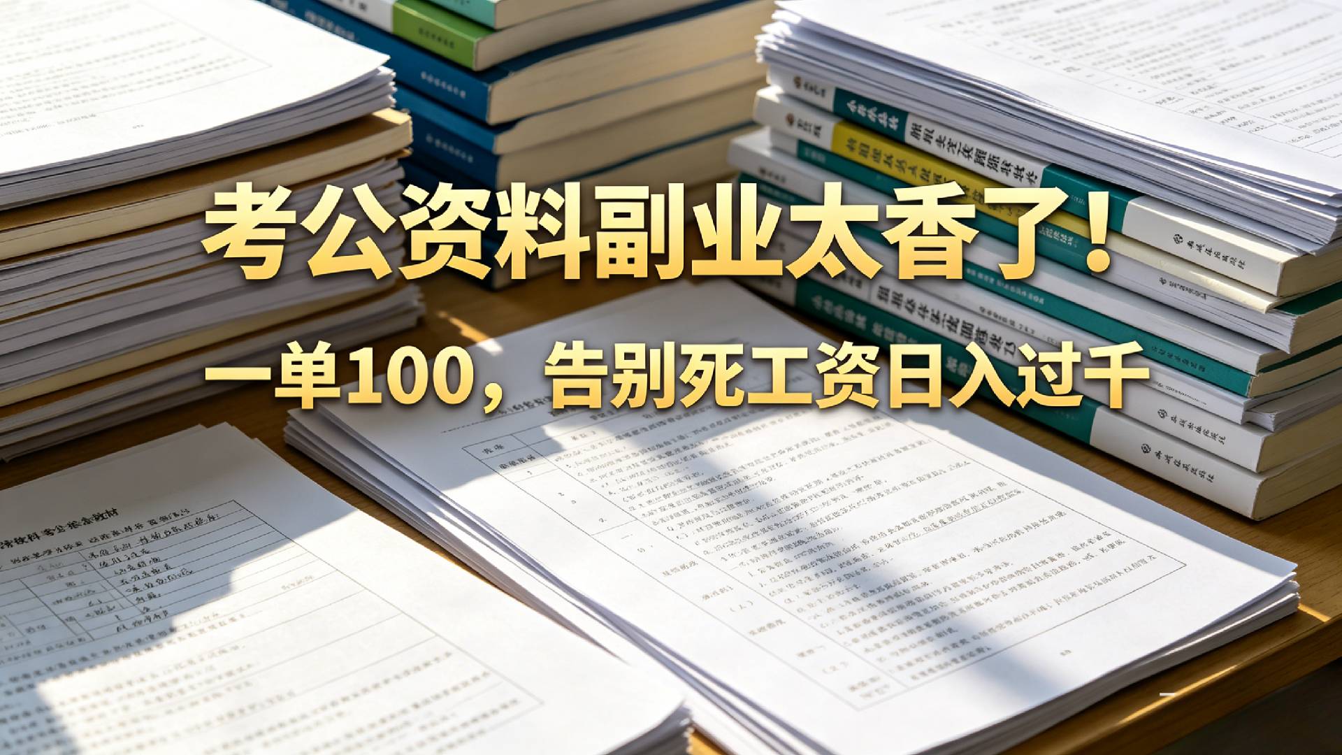 告别死工资，考公资料副业太香了！小红书1单100网创吧-网创项目资源站-副业项目-创业项目-搞钱项目网创吧