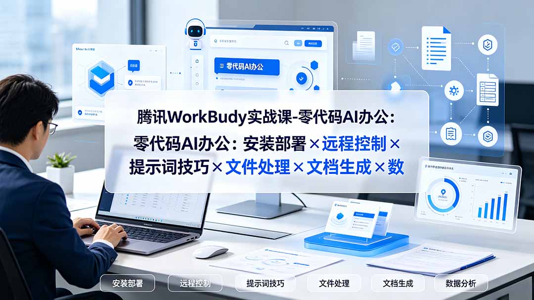 （19325期）腾讯WorkBuddy实战课-零代码AI办公：安装部署×远程控制×提示词技巧×文件处理×文档生成×数据分析网创吧-网创项目资源站-副业项目-创业项目-搞钱项目网创吧