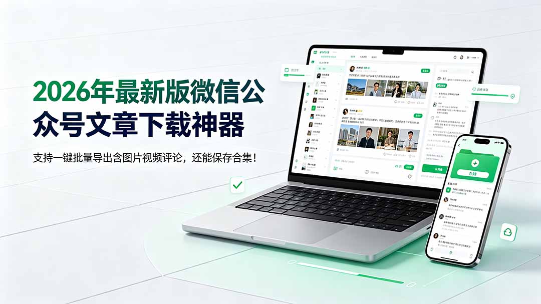 （19486期）2026年最新版微信公众号文章下载神器，支持一键批量导出含图片视频评论，还能保存合集！网创吧-网创项目资源站-副业项目-创业项目-搞钱项目网创吧