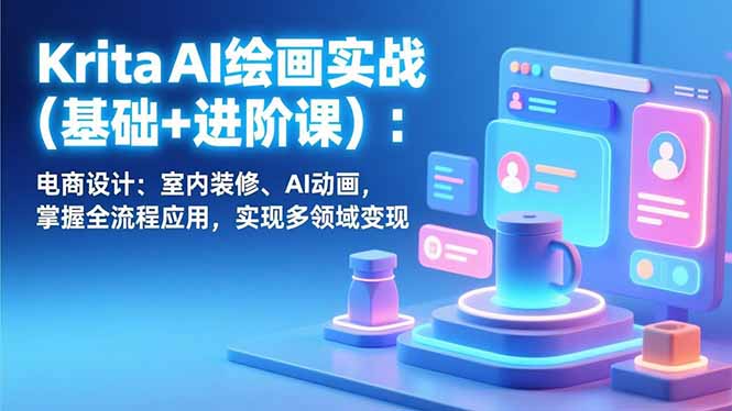 (17023期)Krita AI绘画实战(基础+进阶课):电商设计、室内装修、AI动画,掌握全流程应用,实现多领域变现网创吧-网创项目资源站-副业项目-创业项目-搞钱项目网创吧