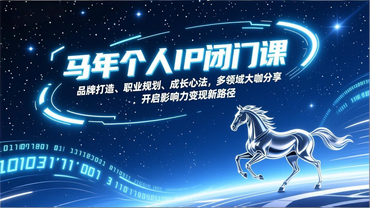 (17330期)马年个人IP闭门课,品牌打造、职业规划、成长心法,多领域大咖分享,开启影响力变现新路径