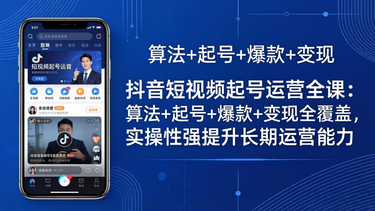 (18071期)抖音短视频起号运营全课:算法+起号+爆款+变现全覆盖,实操性强提升长期运营能力