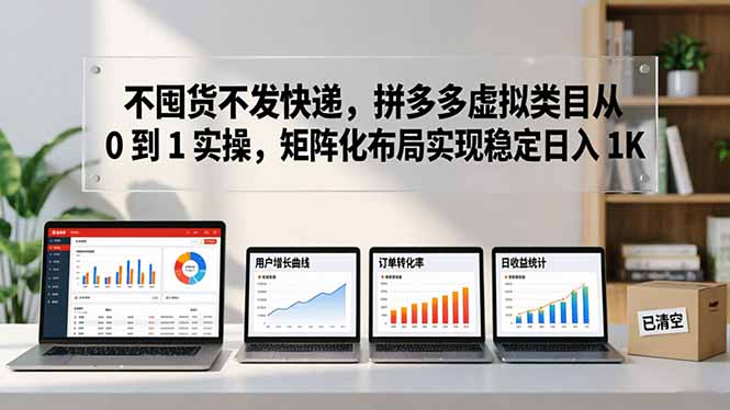 （17989期）不囤货不发快递，拼多多虚拟类目从 0 到 1 实操，矩阵化布局实现稳定日入 1K网创吧-网创项目资源站-副业项目-创业项目-搞钱项目网创吧