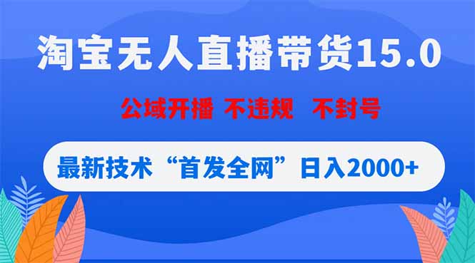 (18562期)淘宝无人直播带货15.0,不封号,不违规,公域玩法,首发全网日入2000+网创吧-网创项目资源站-副业项目-创业项目-搞钱项目网创吧