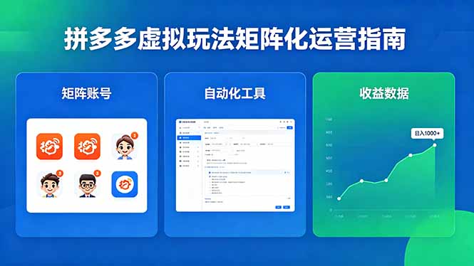 (18361期)闭眼可复制的拼多多虚拟玩法,矩阵化运营,长期稳定日入 1000+网创库-网创项目资源站-副业项目-创业项目-搞钱项目网创吧