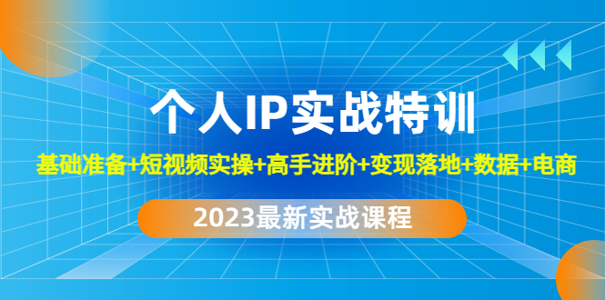 (4735期)2023个人IP实战特训:基础准备+短视频实操+高手进阶+变现落地+数据+电商