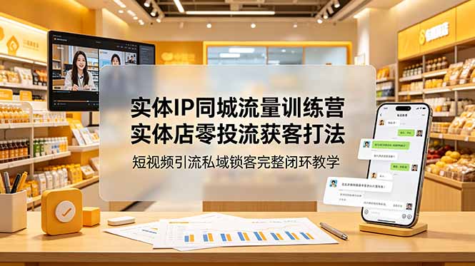 (18999期)实体IP同城流量训练营:实体店零投流获客打法,短视频引流私域锁客完整闭环教学