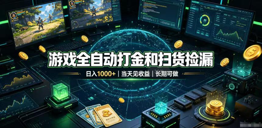 （19647期）游戏全自动打金和扫货捡漏，日入1000+，当天见收益，长期可做！网创吧-网创项目资源站-副业项目-创业项目-搞钱项目网创吧