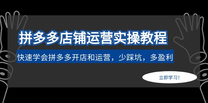 （4883期）拼多多店铺运营实操教程：快速学会拼多多开店和运营，少踩坑，多盈利网创吧-网创项目资源站-副业项目-创业项目-搞钱项目网创吧