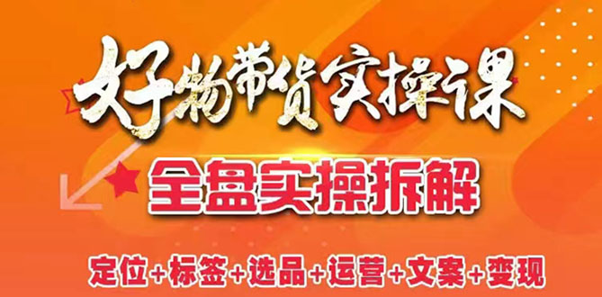 （2550期）抖音好物带货实操课：全盘拆解抖音好物带货号全套流程打法网创吧-网创项目资源站-副业项目-创业项目-搞钱项目网创吧
