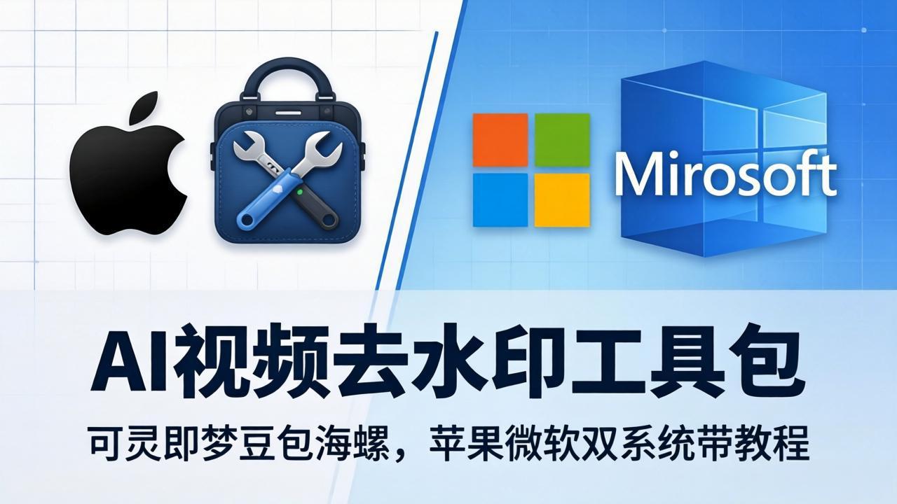 （18073期）AI视频去水印工具包：可灵即梦豆包海螺，苹果微软双系统带教程网创吧-网创项目资源站-副业项目-创业项目-搞钱项目网创吧