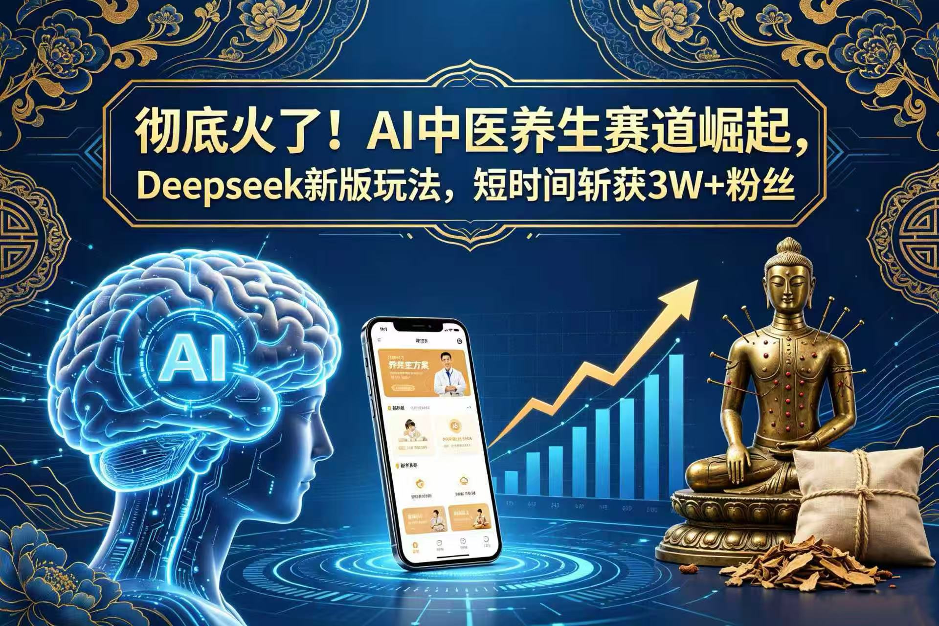 彻底火了!AI 中医养生赛道崛起,Deepseek 新版玩法,短时间斩获 3W + 粉丝网创吧-网创项目资源站-副业项目-创业项目-搞钱项目网创吧