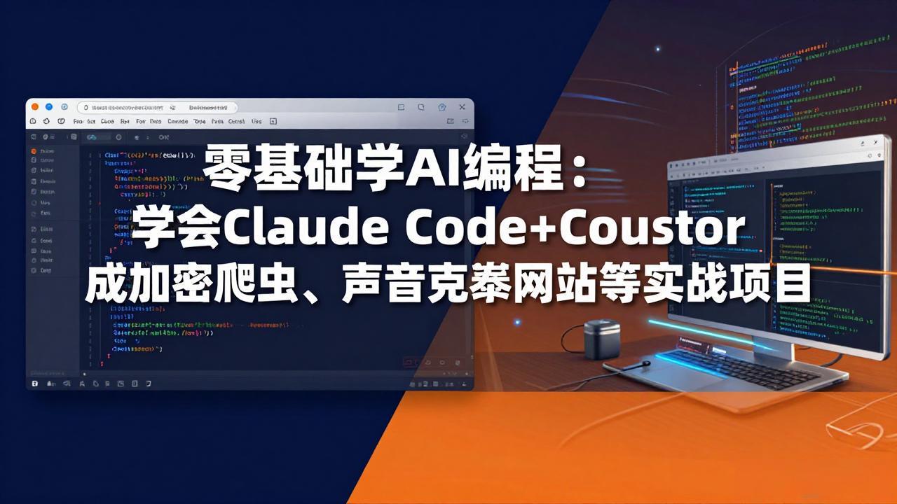 （17941期）零基础学AI编程：学会Claude Code+Cursor完成加密爬虫、声音克隆网站等实战项目网创吧-网创项目资源站-副业项目-创业项目-搞钱项目网创吧
