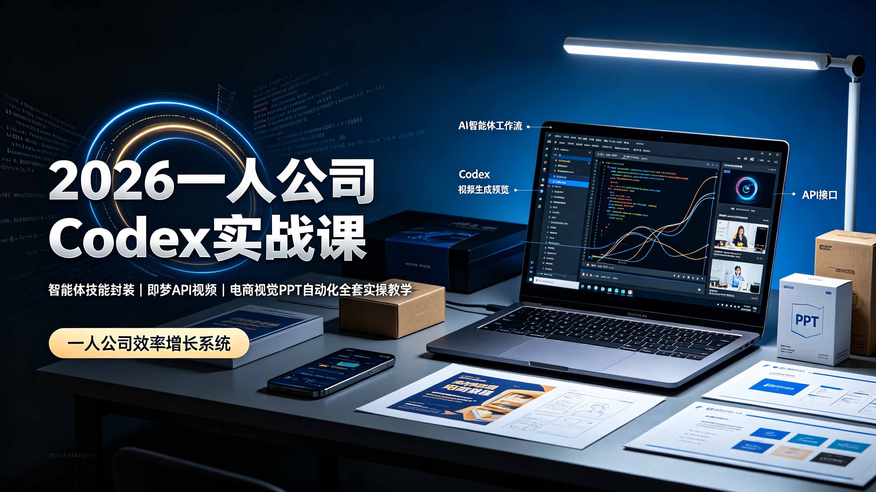 (19503期)2026一人公司Codex实战课◆智能体技能封装|即梦API视频|电商视觉PPT自动化全套实操教学网创吧-网创项目资源站-副业项目-创业项目-搞钱项目网创吧