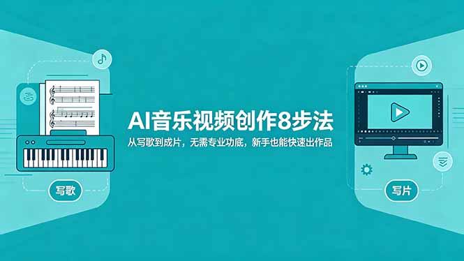 (18340期)AI音乐视频创作8步法:从写歌到成片,无需专业功底,新手也能快速出作品