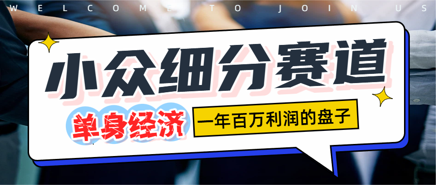 单身经济赛道，一天1000+网创库-网创项目资源站-副业项目-创业项目-搞钱项目网创吧