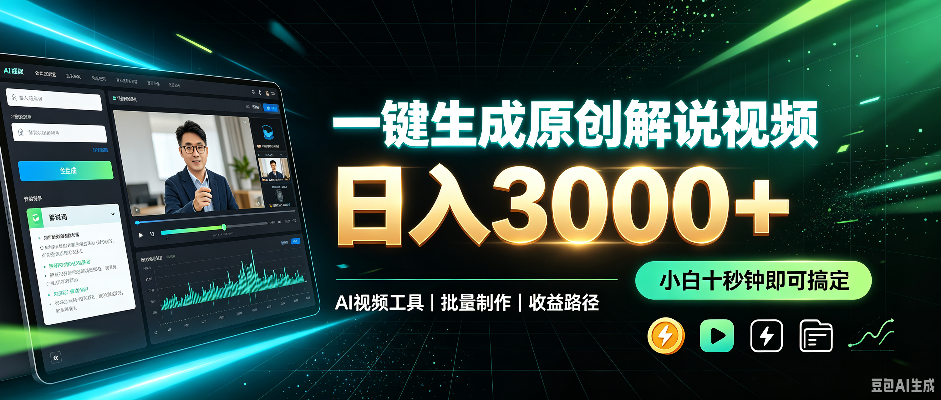一键生成原创解说视频，小白十秒钟即可搞定，也能日入3000+网创吧-网创项目资源站-副业项目-创业项目-搞钱项目网创吧