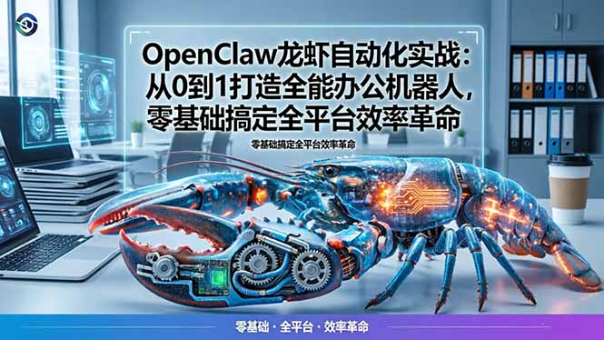 (17996期)OpenClaw龙虾自动化实战:从0到1打造全能办公机器人,零基础搞定全平台效率革命网创吧-网创项目资源站-副业项目-创业项目-搞钱项目网创吧
